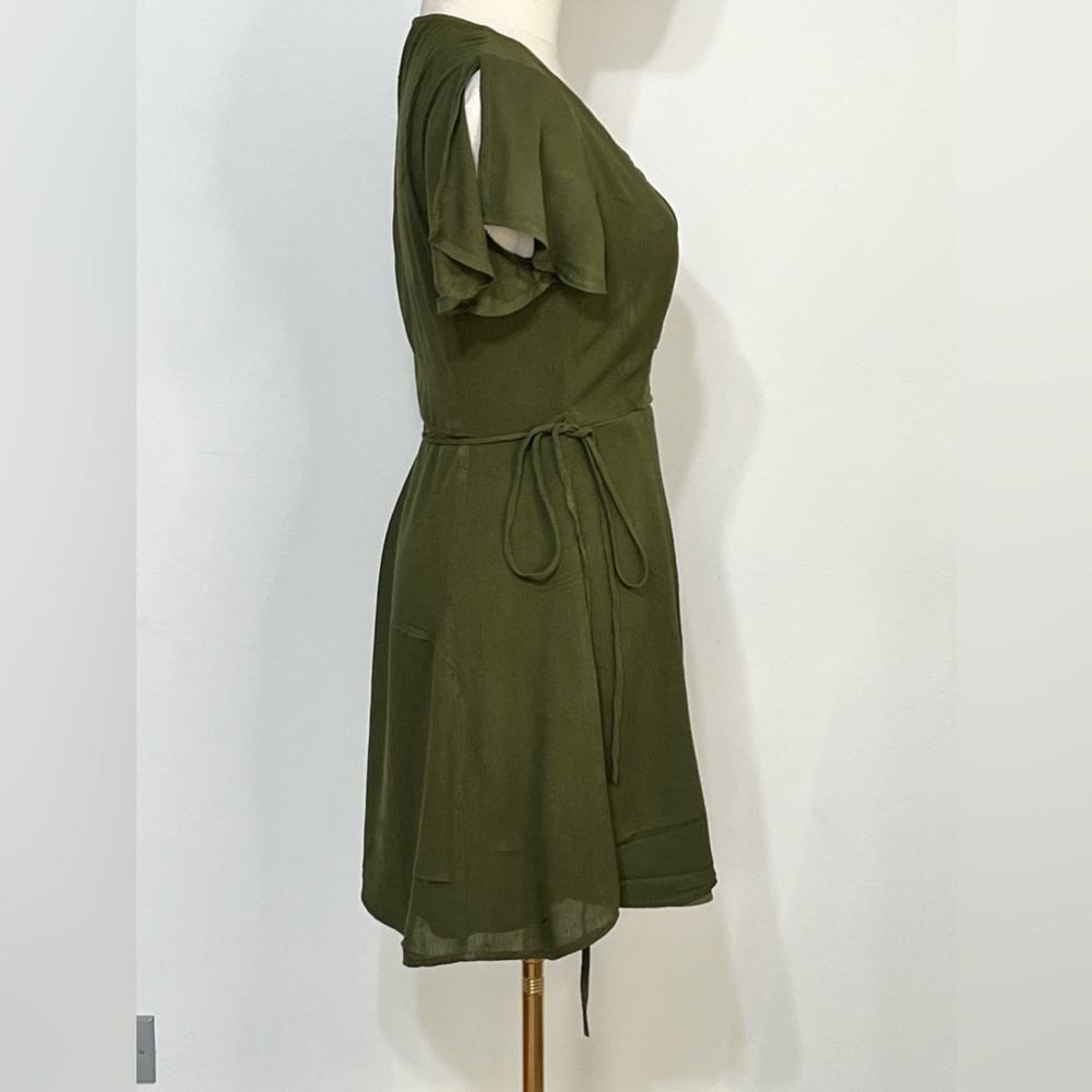 Lulus Harbor Point Olive Green Wrap Dress Women's Size XS - Picture 3 of 11